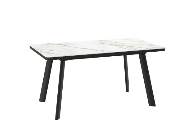 Стол LEON LUX RADIAL-160, раздвижной 160(200)х90, CALAKATTA GOLD ST CER/ЧЕРНЫЙ